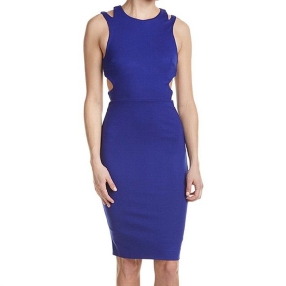 NWT French Connection Royal Blue Lula Stretch Cage Back Dress Size 0 - Picture 3 of 11